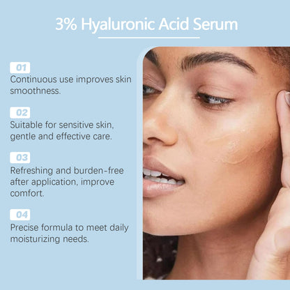 Ultra-Hydrating Serum -Vegan | 3% Hyaluronic Acid Glass Skin Single-Use Vials Skincare Comfort